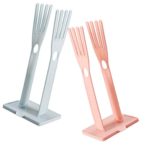 OFFSCH 2pcs Kitchen Glove Dryer and Sink Drying Rack Detachable Glove Holder for Kitchen Counter and Sponge Storage Stand Pink and Light Blue