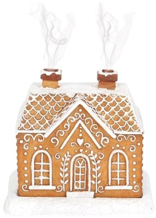 SENIURIS Lebkuchenhaus-Räuchergefäß, Weihnachtshütte Kamine Heimdekoration Holzhütte verschneite Winter Räucherkegel brennen
