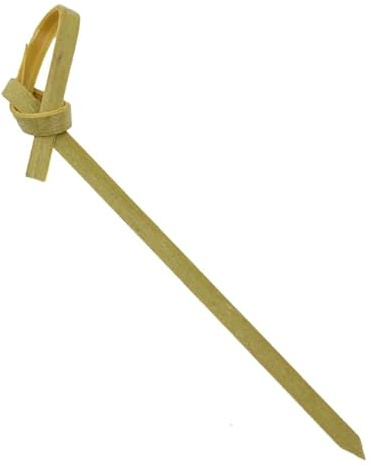 Monouso | 50 Pinchos de Bambú Lazo Natural 7cm, Palillos de Bambú, Cócteles, Aperitivos, Brochetas, Fiestas, Caterings, Bodas