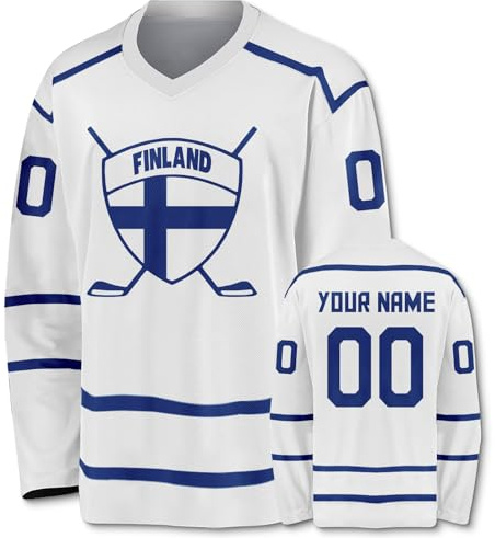 Personalisiert Eishockey-Trikot für Herren Damen Jugendliche Kinder Anpassbarer Name und Nummer Lange Ärmel Hockey-Trikot Bekleidung für Hockey-Fans Sports Geschenk