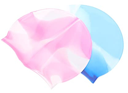 LIOOBO Professional Swimming Caps 2pcs Silicone Swim Cap Set Unisex Swim Hat for Boys and Girls for Girls Boys