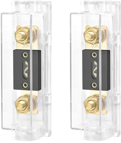 Heschen Auto Audio Video Stereo ANL-Sicherungshalter, 0/2/4 Gauge In und Out, mit ANL Sicherung, 2 Stück (ANL-50A)