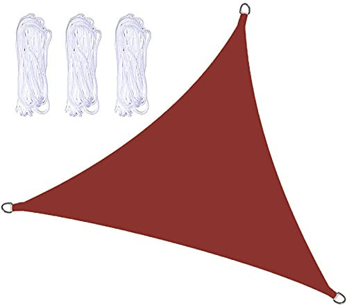 Tenda parasole triangolare, 5 x 5 m, impermeabile, con blocco UV per patio, vela ombreggiante esterna, parasole triangolare resistente per giardino, terrazza e cortile