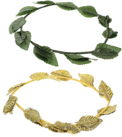 TOPPERFUN 2stücke Blattkronen-kopfschmuck Blattkronen-stirnband Für Damen Simulation Krone Stirnband Römischen Kranz Krone Kopfstück Phantasie Kleid Für Hochzeiten Cosplay Und Fest