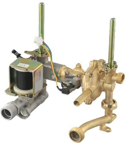 Vilgftyiet Conjunto de válvula de enlace de gas de agua de cobre para sistema de calentador de agua de gas, válvula de control de calefacción resistente al óxido de 150 mm de longitud con diseño de