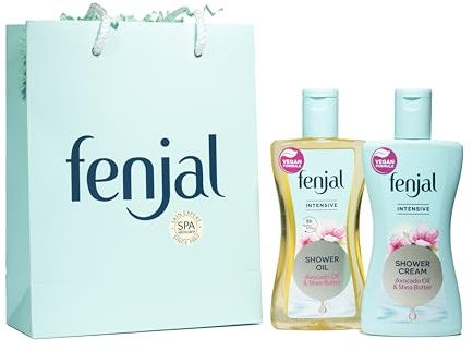 Fenjal Intensive shower gifting set | Gently cleanse your skin | Upto 8 hours of long-lasting hydration | Gift set contain: 1x Shower Cream 200ml , 1x Shower oil 225ml