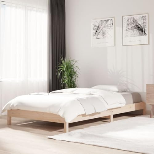Qnhdfrt Cama apilable de pino macizo, 90 x 190 cm, con función apilable, diseño de madera robusta para un sueño reparador, cama de invitados o cama juvenil