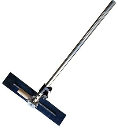 Llana De Cemento De Acero Al Manganeso,Llana De Hormigón De 10 Cm De Ancho,Rastrillo Autonivelante,con Mango Ajustable,For Construcción De Carreteras Y Obras(50x200cm)
