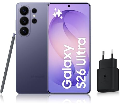 Samsung Galaxy S26 Ultra, Smartphone Android 5G avec Galaxy AI, 256 Go, Chargeur Secteur Rapide 25W Inclus, Smartphone déverrouillé, Violet, Version FR