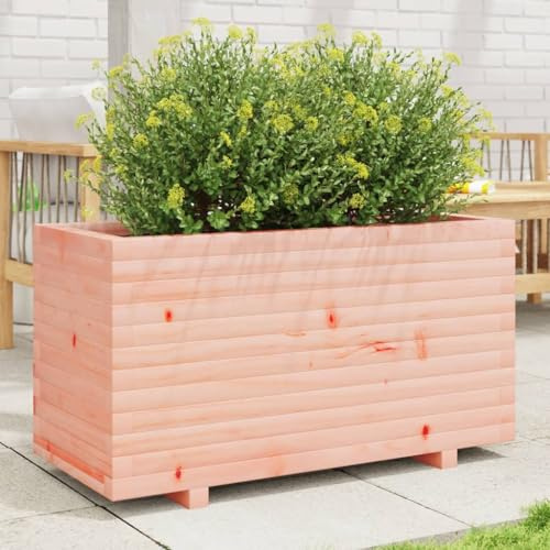SKTQYQO Fioriera da Giardino in Legno Massello di Douglas 90x40x49,5 cm, Struttura Robusta per Esterno, Ampio Spazio per Piante, Fiori, Orto e Erbe Aromatiche, Decorazione Ideale