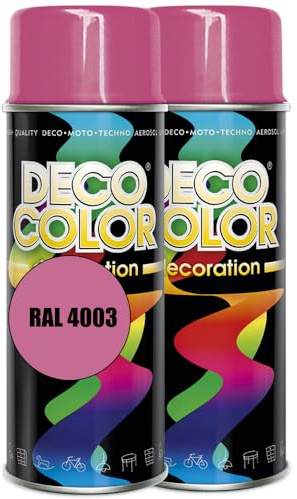 Deco Color 2er Sparpack Lackspray 400ml glänzend nach RAL - Farbauswahl (2 Dosen in pink glanz RAL 4003)