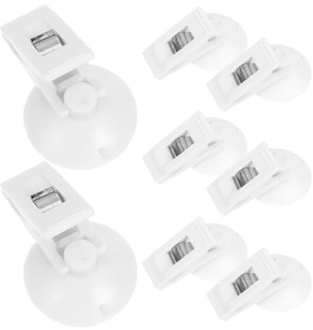 MAGICLULU 8pcs Car Suction Cup Clamp Parking Ticket Holder Clip for Windshield Documents White Reusable PVC ABS Spring Steel for Car