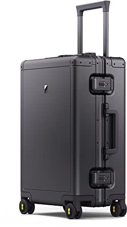 LEVEL8 Maleta Cabina Aluminio Rígido TSA 4ruedas Silenciosa 55cm,36L,Gris