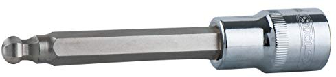 KS Tools 1/2' Chromeplus Bit-Stecknuss Innensechskant, Kugelkopf, lang, 10 mm, 200 mm