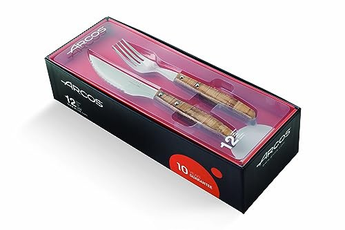 Arcos bifogkniv set, rostfritt stål, brun, matställning