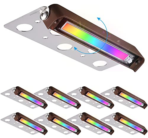 LEONLITE 8-Pack Premium Series RGB 7 Inch 3W LED Retaining Wall Lights Swivel, Color Changing Hardscape Lighting Low Voltage, 12V-24V AC/DC LED Landscape Hardscape Paver Light, Outdoor Step Light, ETL