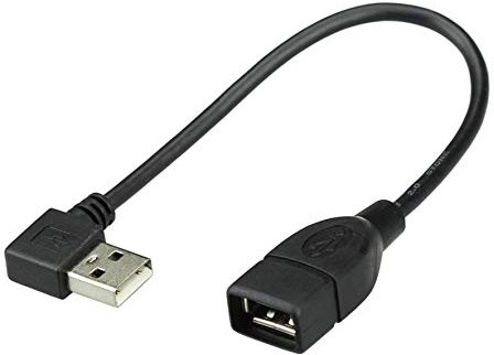 innov8 USB 2.0 Type A Male to Female Data Transfer & Charging Extension Cable for Computer, Mouse, Card Readers, Keyboards and other USB Peripherals (Left Angle) - 0.3m