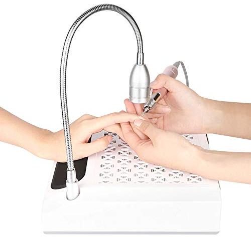 Profi Nagelstaubabsauger 3 in 1 Nagel Bohrmaschine Maschine LED Lampe & Elektrische Nagelfeile mit 30000 U/min Maniküre Stift, Elektrische Nagelfräser Maniküre für Nagelstudio Nagel Art Maniküre,