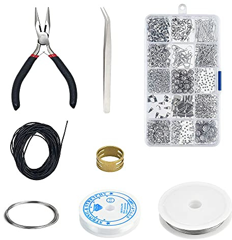 SPEACOUR Schmuckherstellung Set Karabinerverschlüsse Schmuck Basteln Zubehör Schmuck Reparatur Kit Jewelry Making Kit Lobster Clasps Set Schmuck Zubehör Kit für DIY Handwerk, Schmuck (Silber)
