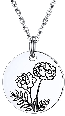 ChicSilver Silber Geburtsblume Anhänger Damen Mädchen Narzise Anhänger Halskette Freundschaftskette Partnerkette