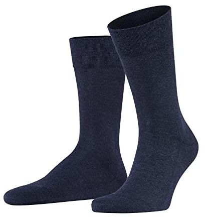 FALKE Sensitive London M So algodón puños sin presión 1 par, Calcetines Hombre, Azul Navy Melange 6127, 39-42