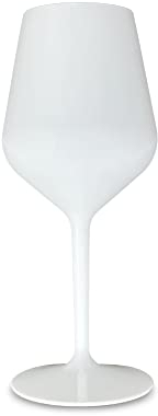 RucBicchieri Set 6 CALICI da Vino/Cocktail EVENT TASTING BLOWN STEMGLASS 33cl. INFRANGIBILI, in Tritan® (Plastica Rigida), BPA-Free, Riutilizzabili e Lavabili in lavastoviglie, (Bianco)