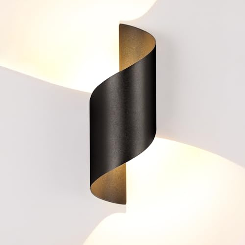ZIKEY LED Wandleuchte Innen/Außen 10W Modern Up Down Wandlampe aus Aluminium,Warmweiß Innenleuchte, Außenwandleuchte IP65 Wasserdichte für Schlafzimmer/Treppenhaus/Flur/Terrasse/Hof/Haustür
