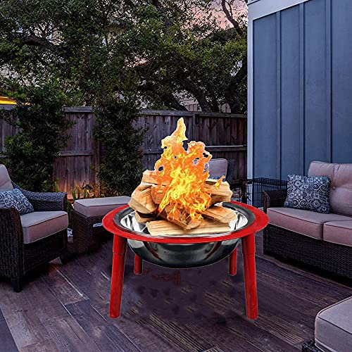 ZAANU Feuerstelle, stehende Feuerstellen und Schalen für den Außenbereich, holzbefeuerte Grill-Feuerstelle aus Stahl, Feuerstelle für Terrassenheizung