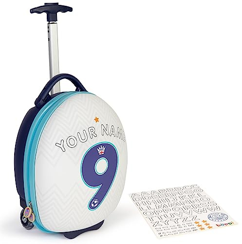 boppi - Resväska för barn – Tiny Trekker resväska för pojkar och flickor – handbagage – 17 l, Röd fotboll (med klistermärken), 42 cm x 30 cm x 22 cm