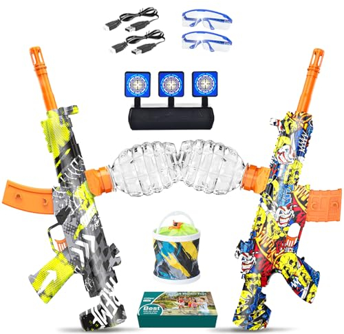 UTIJFOY 2 Set Gel Blaster Spielzeug, lustige Gel Splatter Spielzeug für Geburtstag, Outdoor-Team-Spiele, Neujahr, tägliche Belohnung, Halloween.