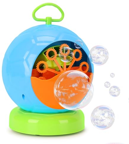 Fansteck Seifenblasenmaschine für Kinder, Kabelloser automatischer Seifenblasenmacher，für Weihnachten, Partys, geeignet für drinnen und draußen