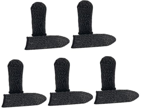 10 Stück Anti Schweiß Touchscreen Fingerschützer für Gaming Schwarz | Nylon Silbergewebe, Elastische Passform, Schützt vor Öl und Fingerabdrücken, für Mobiltelefone