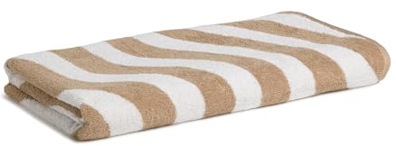 Möve Beach Welle Strandtuch 80 x 200 cm aus 100% Baumwolle, Snow/Wood