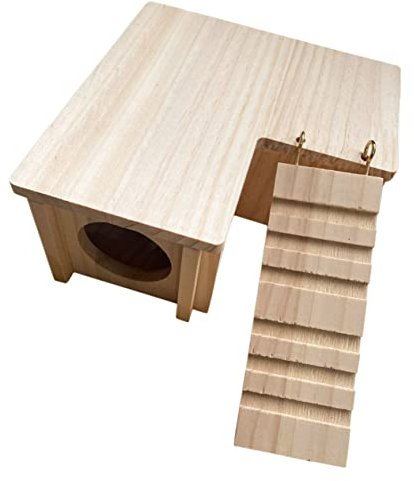 BESPORTBLE Cabane en Bois pour Hamster Cachette Confortable Solide Taille Petite pour Cage Petit Animal Jouet Accessoires pour Lapins Cochon d'Inde Décoration De Cage