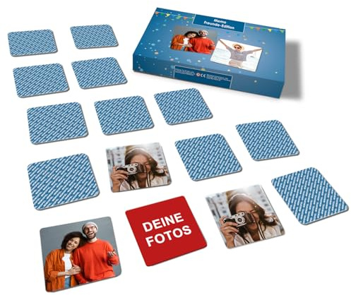 MEINSPIEL - Personalisiertes Memo-Kartenspiel für Kinder - Eigene Fotos auf den Karten - Lernspiel und Gedächtnistraining - 24 Kartenpaare - Ab 4 Jahren