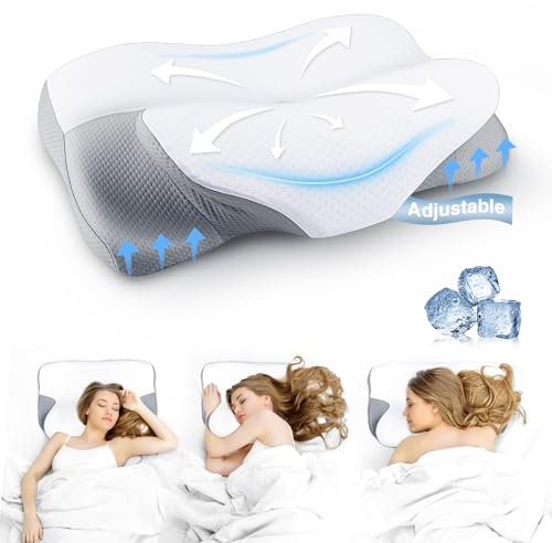 LUOFNI Orthopädisches Kissen, Höhenverstellbar Antischnarchkissen Testsieger, Geruchlos, Ergonomisches Kopfkissen Memory Foam Kissen, gut Nackenkissen für Seiten-, Rücken- und Bauchschläfer