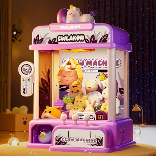 CWLAKON Macchina per artigli unicorni, distributore automatico caramelle premio arcade con mini giocattoli da 3 anni in su