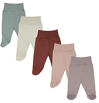 MEA BABY Unisex babybyxor med fött i 100% bomull i 5-pack