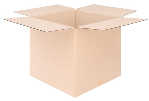 verpacking Faltkartons 595 x 595 x 590 mm Braun (Außenmaß 600 x 600 x 600 mm) KK 117 1-wellig Versandkarton für mittelgroße Waren DHL Paket DPD GLS Hermes Kartons (5 Stück)