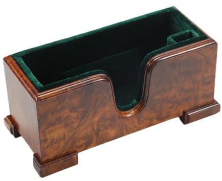 YWYLL Violinen- und Bogenhalter (Ständer), Violinenhalter aus Holz, Bodendisplay für Violine, Samt-Schutz, stabil und edel ästhetisch (Wurzelholz + grünes Relvet)