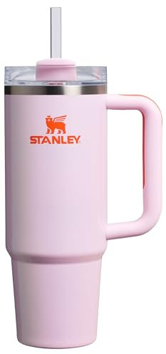 Stanley Quencher H2.0 Tumbler with Handle and Straw 30 oz | Flowstate 3-Position Lid | Cup Holder Compatible for Travel | Insulated Stainless Steel Cup | BPA-Free | Rose Petal Shimmer