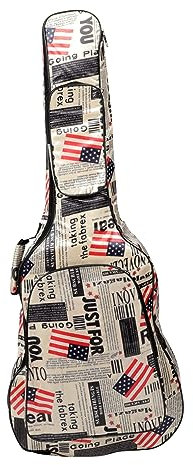 VINTORKY Gitarrentasche Oxford Akustik Gitarre Elegante Gitarrenaufbewahrung Mit Reißfestem Reißverschluss Praktische Tragetasche Für Musiker Stylisches Design Mit Flaggenmuster