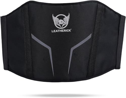 Leatherick Njurrem för män och kvinnor – njurvärmare av 1000D-polyester med ländryggsstöd och väska, perfekt för cyklister och motorcyklister (grå (3X-Large till 4X-Large))