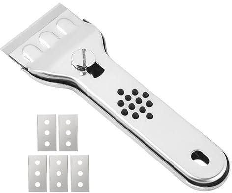 Rascador para vitrocerámica - Limpieza de raspador de vidrio de acero inoxidable, raspador para estufa, raspador para campana extractora | Rascador multiusos para vitrocerámica y placas de inducción.