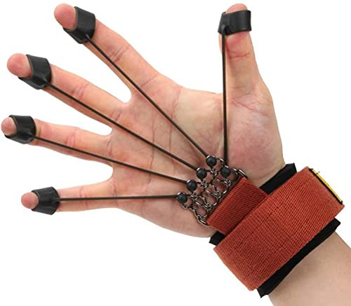 Allenatore di Esercitazioni a Mano, Rafforzamento del Dito con Fascia per Dito, Allenamento 'Allenatore Forza di Presa, per Entrambe Le Mani con Opzioni da 20-75 Libbre (Rosso 60