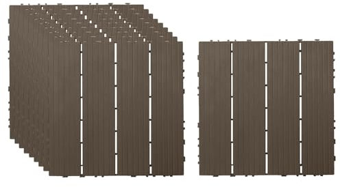 Dalles de Jardin Clipsables, PP Emboîtables Dalle Revêtement de Sol Extérieur Dalles Terrasse Installation Très Simple pour Jardin Piscine Balcon C 10pcs