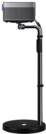 Soporte de proyector ajustable en altura y soporte de montaje – Soporte de suelo compacto negro para proyector con base estable, ideal para oficina, hogar y uso en escenarios