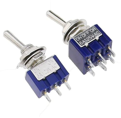Interruttore a levetta a scatto mini a 3 pin/6 pin 2/3 posizioni AC 125 V/6 A 250 V/3 A MTS-102 MTS-103 MTS-202 MTS-203 1 pz(MTS-102)