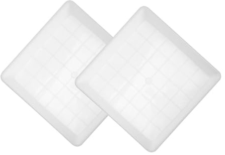 FONDOTIN Sottovasi in Plastica per Fioriere Quadrati 2 Pezzi 30 Cm Vassoi Antigoccia per Piante da Esterno Resistenti Intemperie Base Ispessita per Stabilità