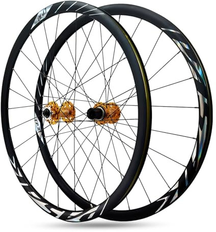 700C Racercykelhjulset Skivbroms Snabbkoppling 9x100mm/10x135mm Aluminiumlegering Fälghöjd 30mm 24H Navstöd 8-9-10-11 12-växlad(Gold hub)
